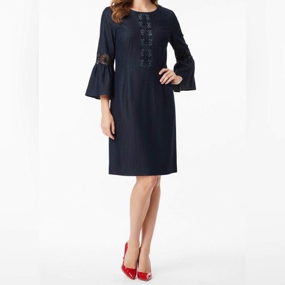 The Limited Black Sheath Dress with Bell Sleeves